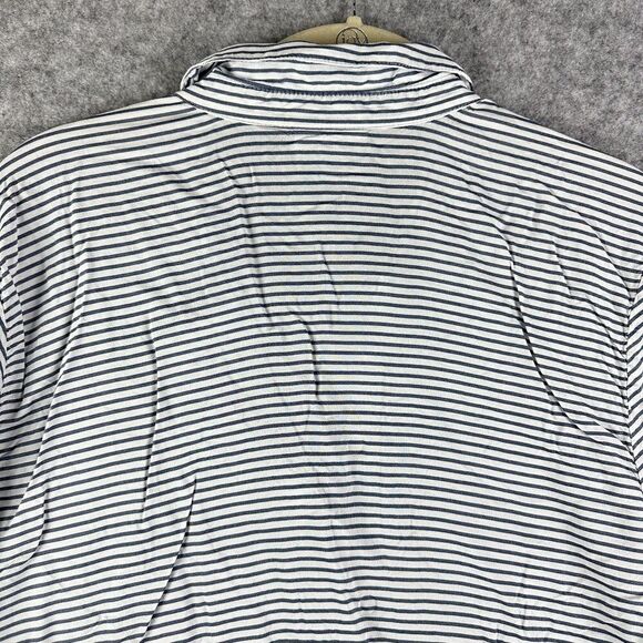 J Jill Tunic Top Womens XL Blue Striped Button Rayon Lightweight Coastal Beach* - Picture 7 of 14